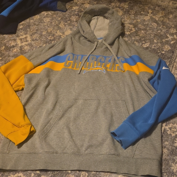 Nike Other - Nike Gray Hoodie with Blue and Yellow Accents
